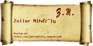 Zoller Mihály névjegykártya