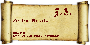 Zoller Mihály névjegykártya